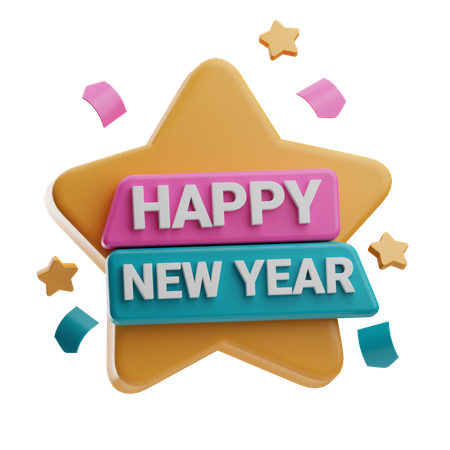 New Year Badge  3D Icon