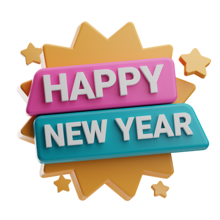 New Year Badge  3D Icon