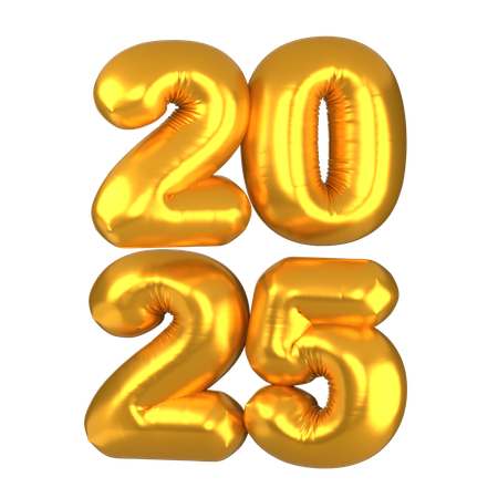 New Year Balloon 2025  3D Icon