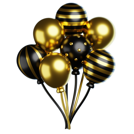 New Year Balloon  3D Icon