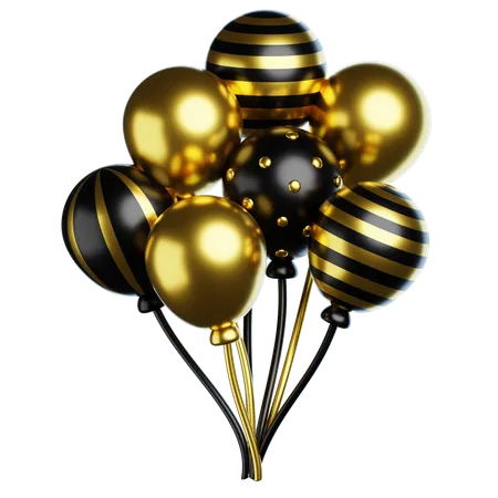 New Year Balloon  3D Icon