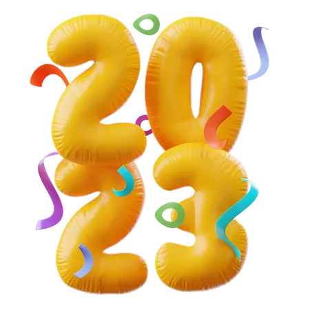 2023 New Year Balloon 3D Icon