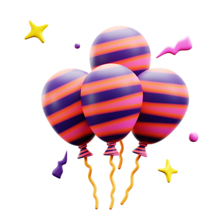 New Year Balloons  3D Icon