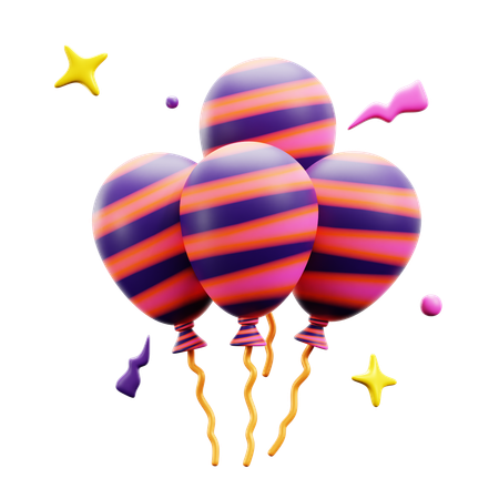 New Year Balloons  3D Icon