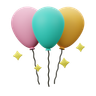 3d new year balloons logo