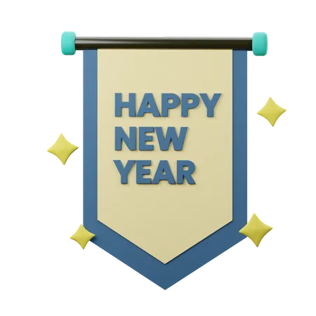 New Year Banner  3D Icon