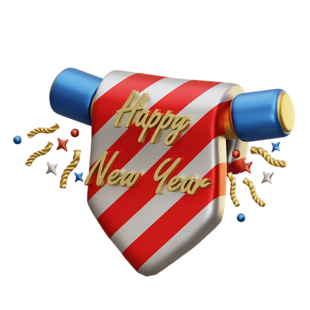 New Year Banner  3D Icon