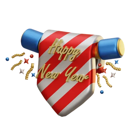 New Year Banner  3D Icon