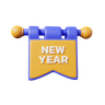 3d new year banner emoji