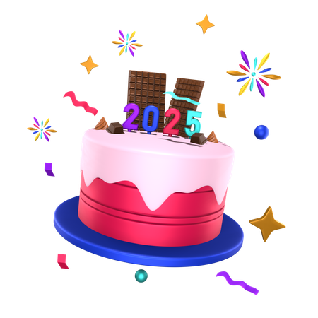 New Year Cake  3D Icon