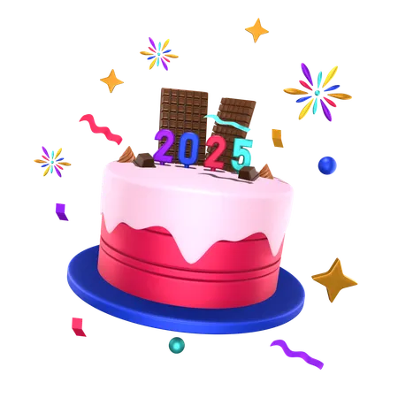 New Year Cake  3D Icon