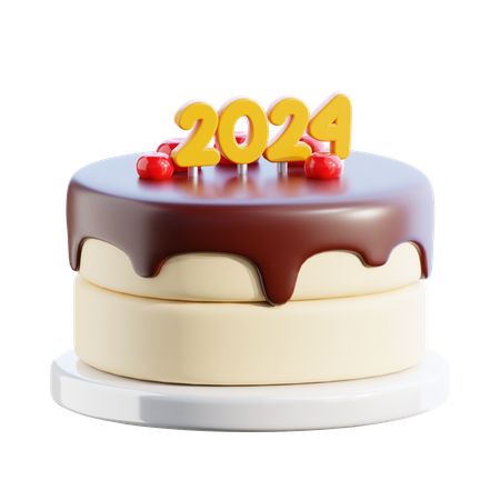 New year cake  3D Icon