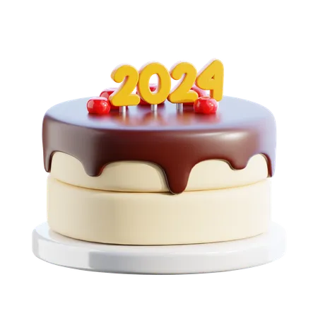 New year cake  3D Icon