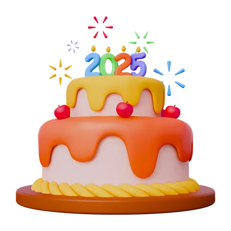 New Year Cake  3D Icon