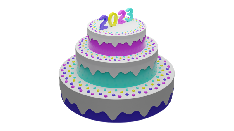 New year cake  3D Icon