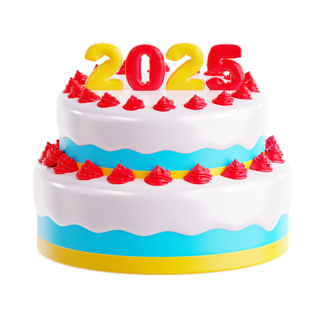 New Year Cake  3D Icon