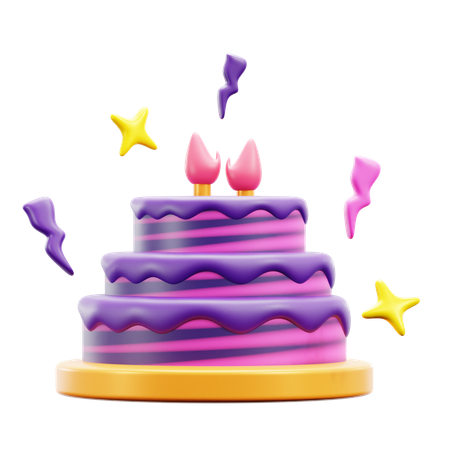 New Year Cake  3D Icon