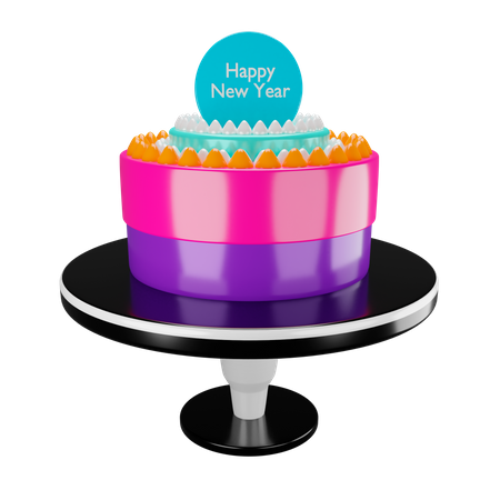 New Year cake  3D Illustration