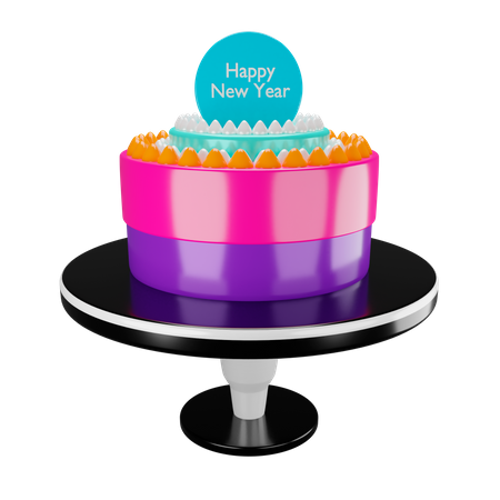 New Year cake 3D Illustration