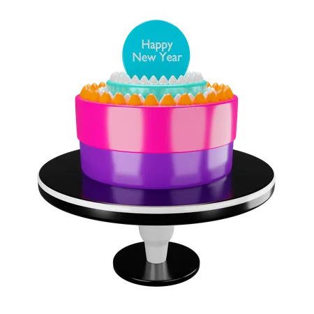 New Year cake  3D Illustration