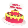 3d new year cake logo