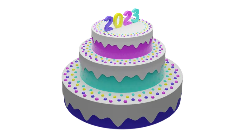 New year cake  3D Icon