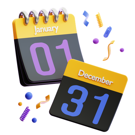 New Year Calendar  3D Icon