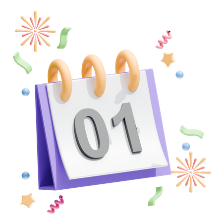 New Year Calendar  3D Icon