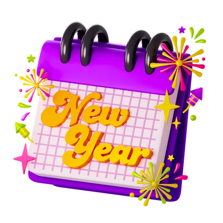 New Year Calendar  3D Icon