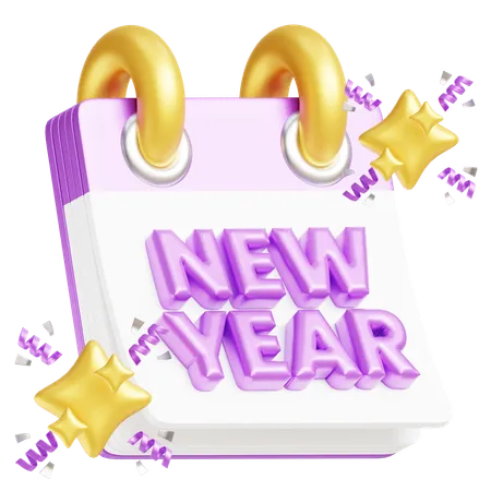 New Year Calendar  3D Icon