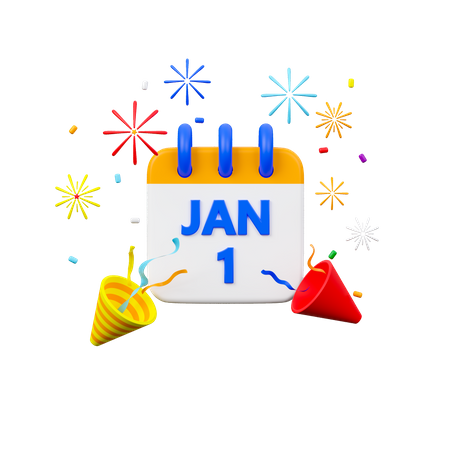 New Year Calendar  3D Icon