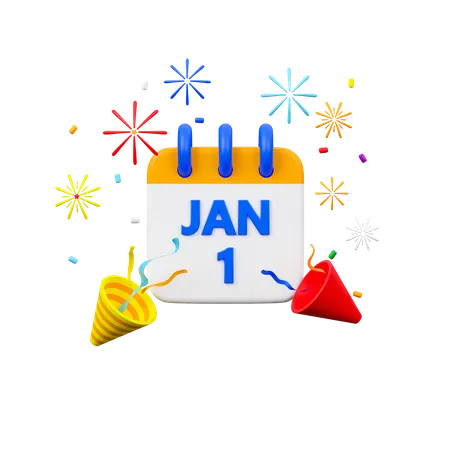 New Year Calendar  3D Icon