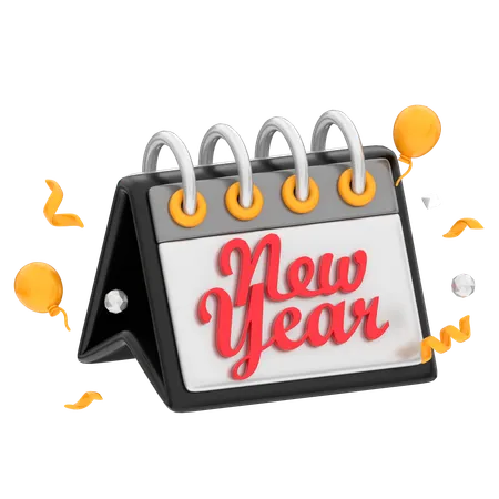 New Year Calendar  3D Icon