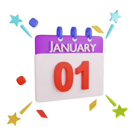 New Year Calendar 3D Icon