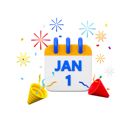 New Year Calendar 3 D Icon 3D Icon