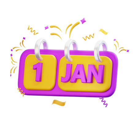 New Year Calender  3D Icon