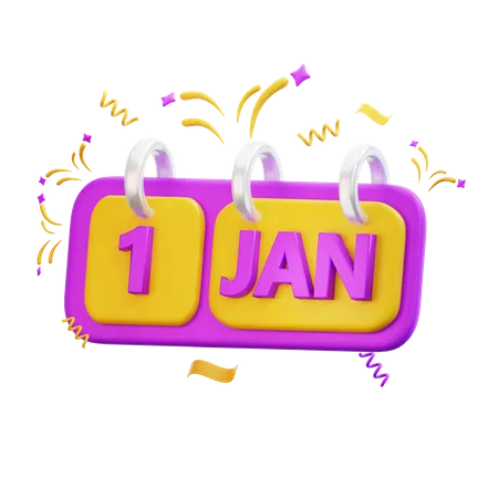 3 D New Year Calender Illustration 3D Icon