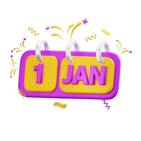 New Year Calender  3D Icon