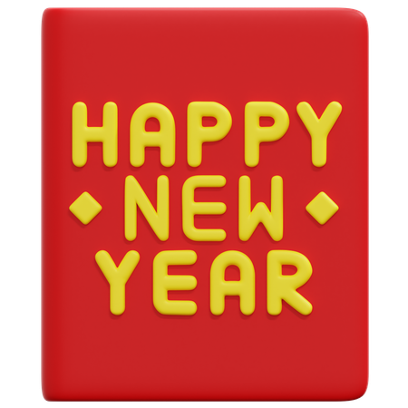 New year card Banner  3D Icon