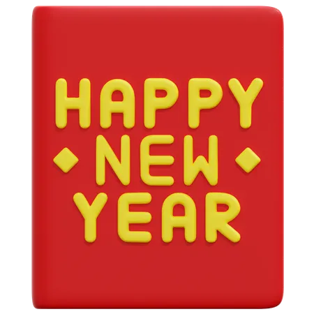 New year card Banner  3D Icon