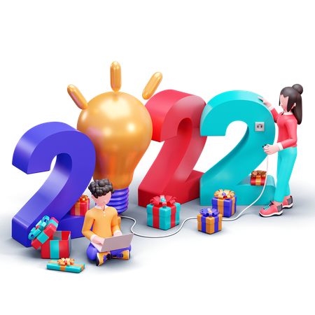New Year Celebration  3D Icon