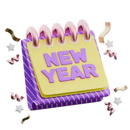 New Year Celebration Calendar  3D Icon