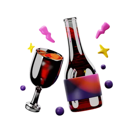 New Year Champagne  3D Icon