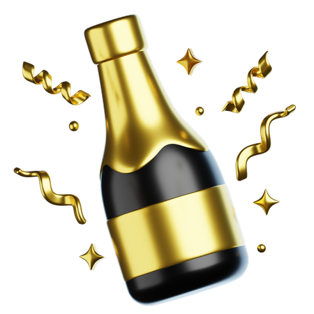 New Year Champagne  3D Icon