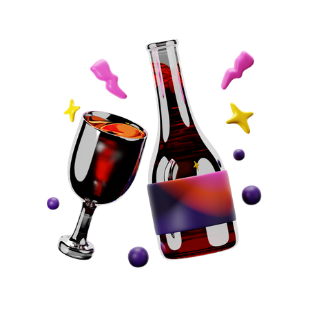 New Year Champagne  3D Icon