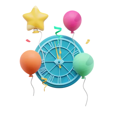 New Year Change Clock  3D Icon