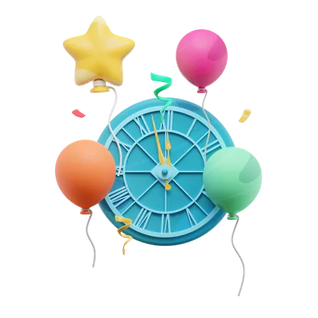 New Year Change Clock 3D Icon