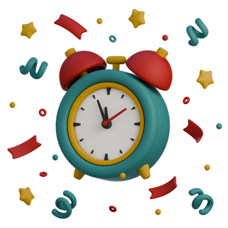 New Year Clock  3D Icon