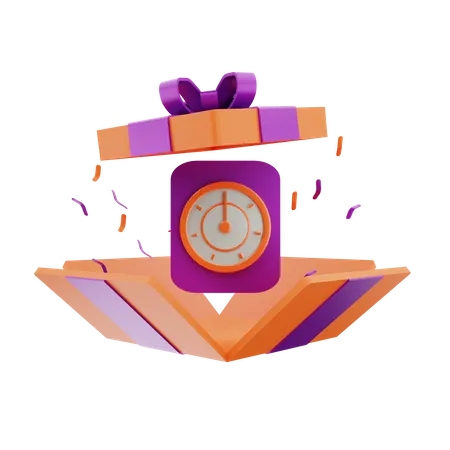 New Year Clock  3D Icon