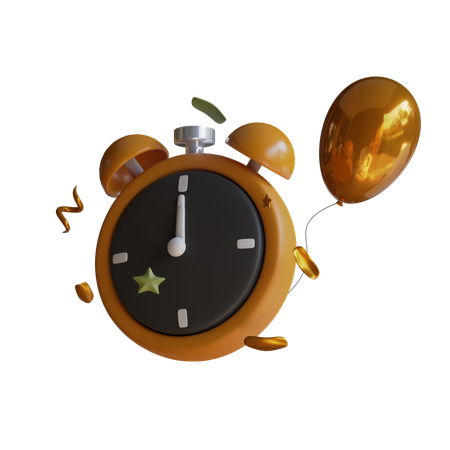 New Year Clock  3D Icon